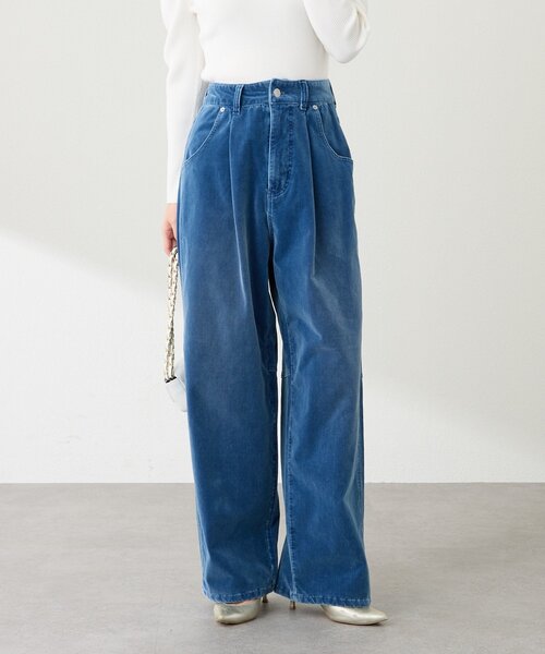 La boutique BonBon（ラブティックボンボン）の「【セットアップ可】別珍デニムパンツ（デニムパンツ・レディース・サックスブルー/ブルー・SMALL/MEDIUM）」の6枚目の写真