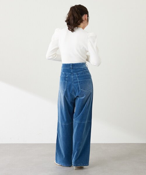 La boutique BonBon（ラブティックボンボン）の「【セットアップ可】別珍デニムパンツ（デニムパンツ・レディース・サックスブルー/ブルー・SMALL/MEDIUM）」の9枚目の写真