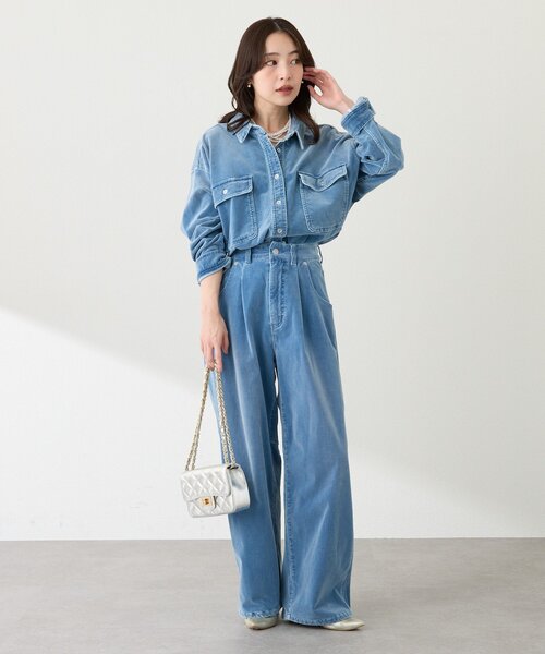 La boutique BonBon（ラブティックボンボン）の「【セットアップ可】別珍デニムパンツ（デニムパンツ・レディース・サックスブルー/ブルー・SMALL/MEDIUM）」の21枚目の写真