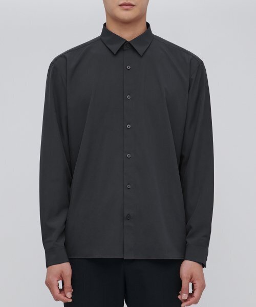 MUSINSA STANDARD（ムシンサスタンダード）の「リラックスフィットシルキーシャツ[ダークグレー]（シャツ/ブラウス・メンズ・その他・SMALL/MEDIUM/LARGE/X-LARGE/XX-LARGE）」の2枚目の写真