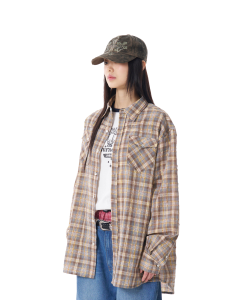 AAKAM(アーカム)の「Western Vintage Check Shirts (Yellow)(シャツ/ブラウス・レディース・その他・FREE)」の3枚目の写真