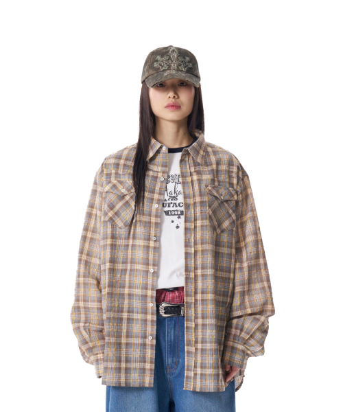 AAKAM(アーカム)の「Western Vintage Check Shirts (Yellow)(シャツ/ブラウス・レディース・その他・FREE)」の4枚目の写真
