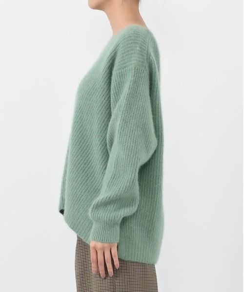 COHINA（コヒナ）の「フォックスアンゴラVネックパターン柄ニット 【低身長・小柄女性】（ニット/セーター・レディース・ベージュ/ネイビー/グリーン/レッド・ONE SIZE）」の6枚目の写真