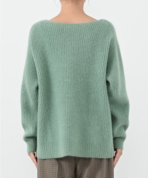 COHINA（コヒナ）の「フォックスアンゴラVネックパターン柄ニット 【低身長・小柄女性】（ニット/セーター・レディース・ベージュ/ネイビー/グリーン/レッド・ONE SIZE）」の7枚目の写真