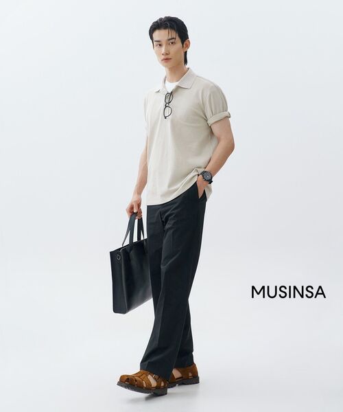 MUSINSA STANDARD（ムシンサスタンダード）の「[クールタンダード] セミワイドヒドゥンバンディングスラックス [ブラック]（スラックス・メンズ・その他・28/29/32/30/31/33/26/27/42/36/34）」の10枚目の写真
