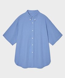 VTWO（ブイツー）の「リネンオーバーサイズハーフシャツ_スカイブルー（シャツ/ブラウス）」