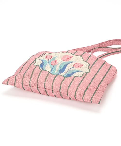 Casselini（キャセリーニ）の「Casselini(キャセリーニ)レースチューリップトート（トートバッグ・レディース・ピンク/アイボリー/グレー・FREE）」の8枚目の写真