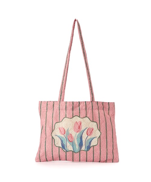 Casselini（キャセリーニ）の「Casselini(キャセリーニ)レースチューリップトート（トートバッグ・レディース・ピンク/アイボリー/グレー・FREE）」の11枚目の写真