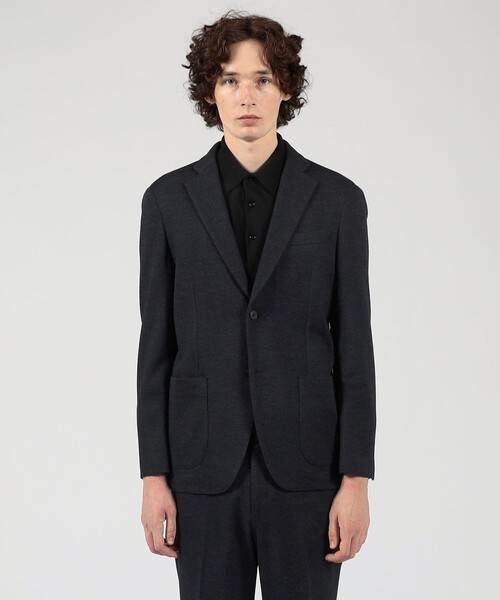 ウールコットン ダブルジャガード シングルブレステッド2Bジャケット