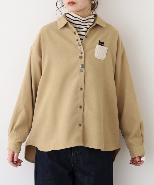 Quelle Chance(ケルシャンス)の「多釦キャットシャツ(シャツ/ブラウス・レディース・ベージュ/キナリ/チャコールグレー・L/M)」の16枚目の写真