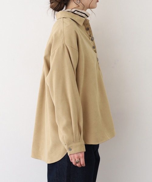 Quelle Chance(ケルシャンス)の「多釦キャットシャツ(シャツ/ブラウス・レディース・ベージュ/キナリ/チャコールグレー・L/M)」の17枚目の写真