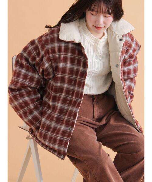 ehka sopo（エヘカソポ）の「リバーシブル中綿ジャケット（ブルゾン・レディース・ブラック/カーキ/ベージュ・F）」の2枚目の写真