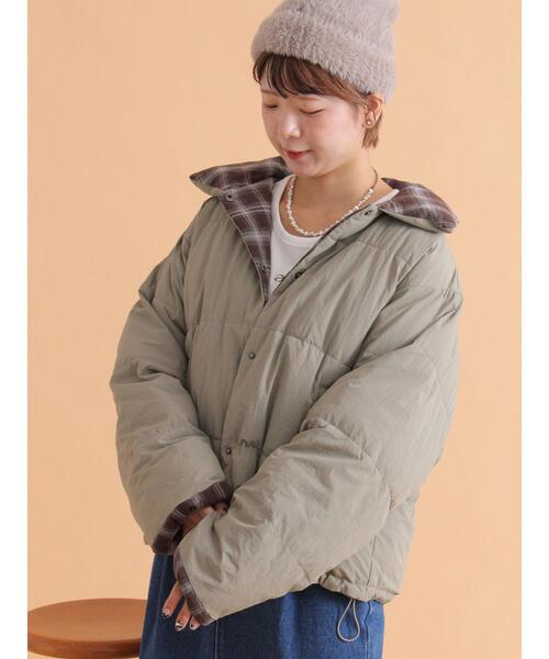 ehka sopo（エヘカソポ）の「リバーシブル中綿ジャケット（ブルゾン・レディース・ブラック/カーキ/ベージュ・F）」の3枚目の写真