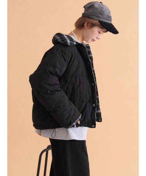 ehka sopo（エヘカソポ）の「リバーシブル中綿ジャケット（ブルゾン・レディース・ブラック/カーキ/ベージュ・F）」の5枚目の写真