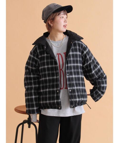 ehka sopo（エヘカソポ）の「リバーシブル中綿ジャケット（ブルゾン・レディース・ブラック/カーキ/ベージュ・F）」の12枚目の写真