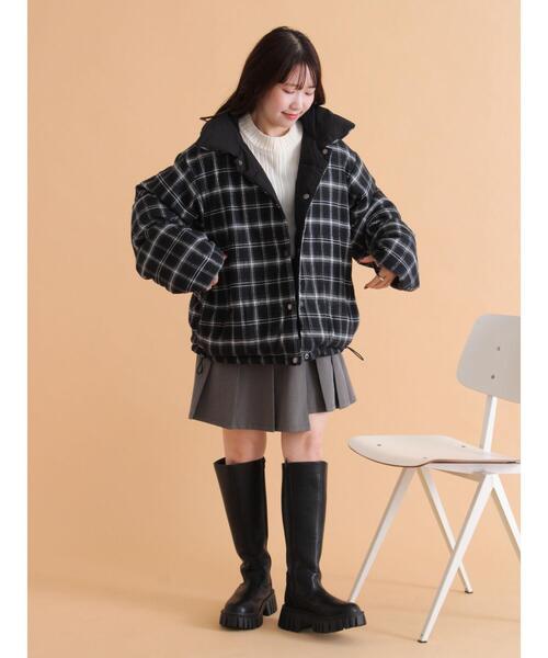 ehka sopo（エヘカソポ）の「リバーシブル中綿ジャケット（ブルゾン・レディース・ブラック/カーキ/ベージュ・F）」の15枚目の写真