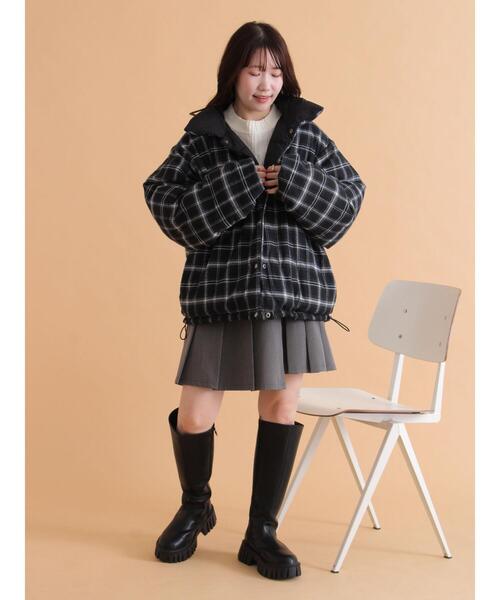 ehka sopo（エヘカソポ）の「リバーシブル中綿ジャケット（ブルゾン・レディース・ブラック/カーキ/ベージュ・F）」の16枚目の写真