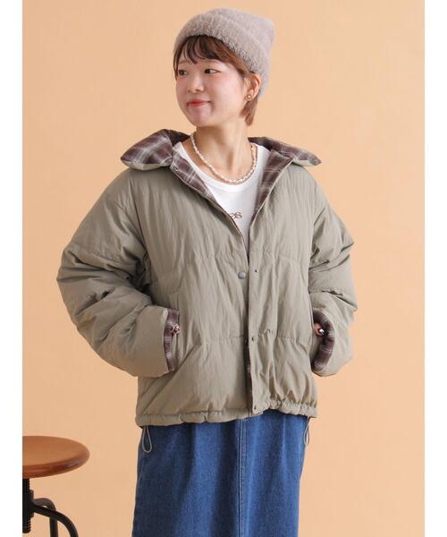 ehka sopo（エヘカソポ）の「リバーシブル中綿ジャケット（ブルゾン・レディース・ブラック/カーキ/ベージュ・F）」の19枚目の写真