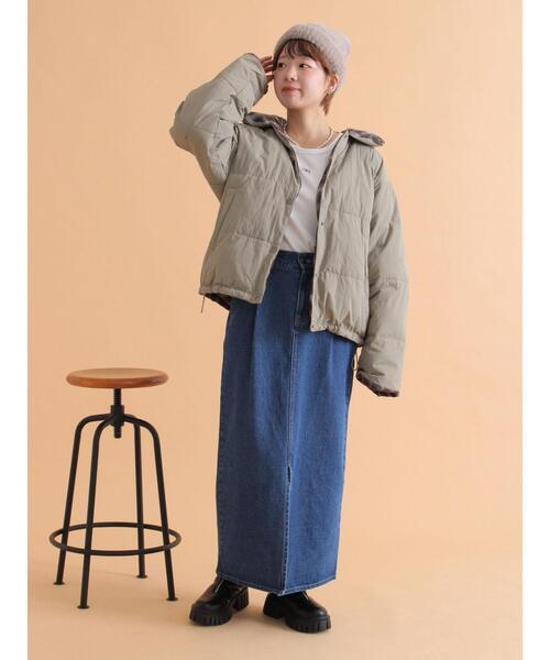 ehka sopo（エヘカソポ）の「リバーシブル中綿ジャケット（ブルゾン・レディース・ブラック/カーキ/ベージュ・F）」の22枚目の写真