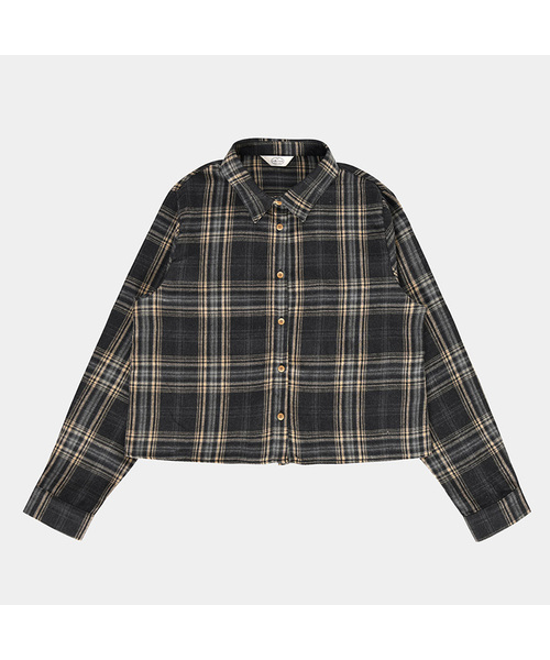 PIGMENT(ピグメント)の「ハニーチェックラベルシャツ (PBE08F-WNBW010)(シャツ/ブラウス・レディース・グレー/イエロー・FREE)」の1枚目の写真