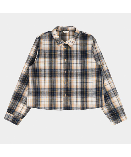 PIGMENT(ピグメント)の「ハニーチェックラベルシャツ (PBE08F-WNBW010)(シャツ/ブラウス・レディース・グレー/イエロー・FREE)」の2枚目の写真