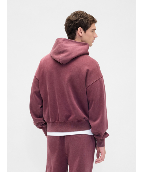 GAP（ギャップ）の「ヴィンテージソフト オーバーサイズ GAPロゴパーカー（パーカー・メンズ・ワイン/ネイビー・XL/L/M/S/XS）」の8枚目の写真