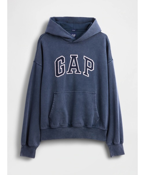 GAP（ギャップ）の「ヴィンテージソフト オーバーサイズ GAPロゴパーカー（パーカー・メンズ・ワイン/ネイビー・XL/L/M/S/XS）」の4枚目の写真