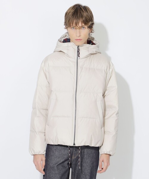 BLUE LABEL アイボリー　ダウンジャケット 38 Quiet checkシリーズ】ボクシーダウン（ダウンジャケット/コート