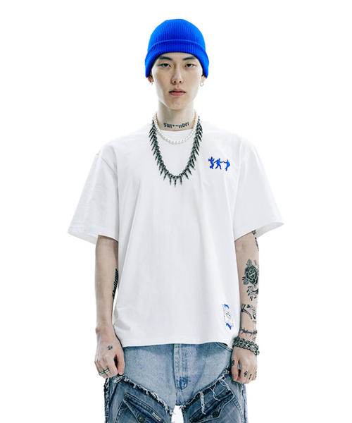 OURPOCKETS(アワーポケッツ)の「グリッドダンスペルソナTシャツ(ホワイト)(Tシャツ/カットソー・レディース・ホワイト・MEDIUM/X-LARGE)」の1枚目の写真