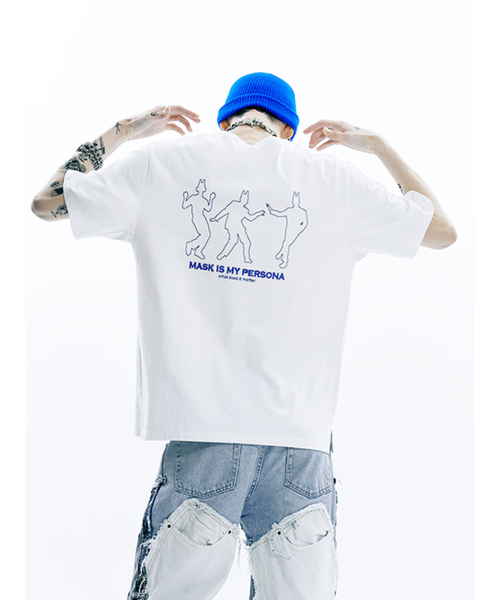 OURPOCKETS(アワーポケッツ)の「グリッドダンスペルソナTシャツ(ホワイト)(Tシャツ/カットソー・レディース・ホワイト・MEDIUM/X-LARGE)」の3枚目の写真