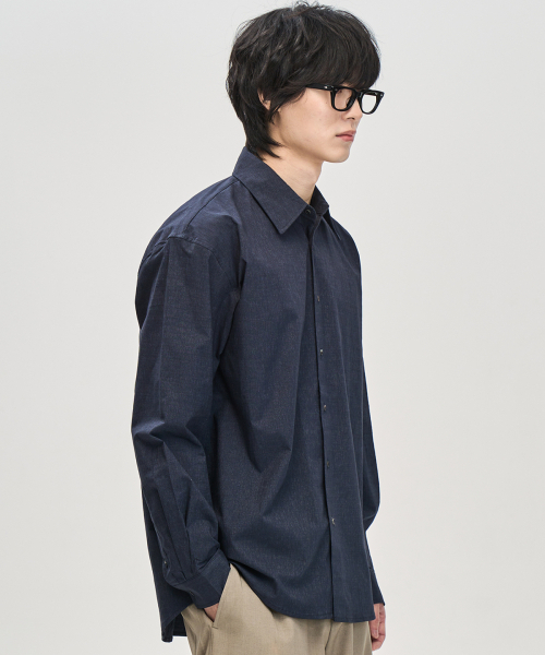 PRAIRIE(KR)(プレーリー)の「コンフォートシャドウストライプシャツ(ネイビー)(シャツ/ブラウス・メンズ・ネイビー・MEDIUM/LARGE)」の9枚目の写真