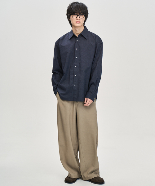 PRAIRIE(KR)(プレーリー)の「コンフォートシャドウストライプシャツ(ネイビー)(シャツ/ブラウス・メンズ・ネイビー・MEDIUM/LARGE)」の5枚目の写真