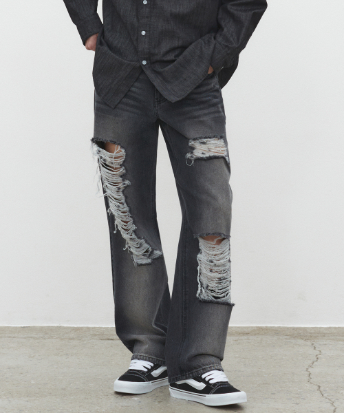 DECET(デケト)の「Destroy Jeans DCPT038BlackB(デニムパンツ・レディース・その他・26/28/30/32/34)」の1枚目の写真