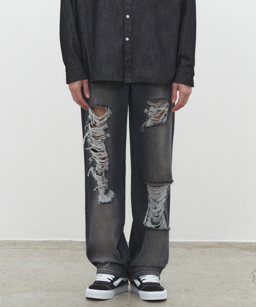 DECET(デケト)の「Destroy Jeans DCPT038BlackB(デニムパンツ・レディース・その他・26/28/30/32/34)」の2枚目の写真