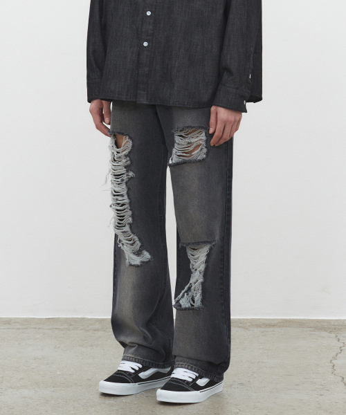 DECET(デケト)の「Destroy Jeans DCPT038BlackB(デニムパンツ・レディース・その他・26/28/30/32/34)」の3枚目の写真