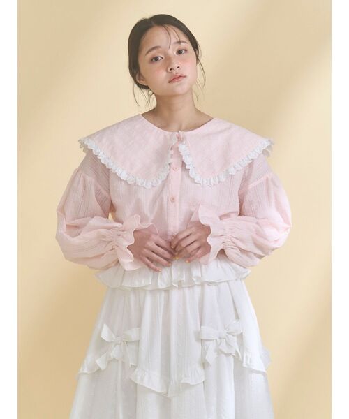 merry jenny(メリージェニー)の「dot laceフリルカラーブラウス(シャツ/ブラウス・レディース・イエロー/オフホワイト/グリーン/ピンク・FREE)」の21枚目の写真