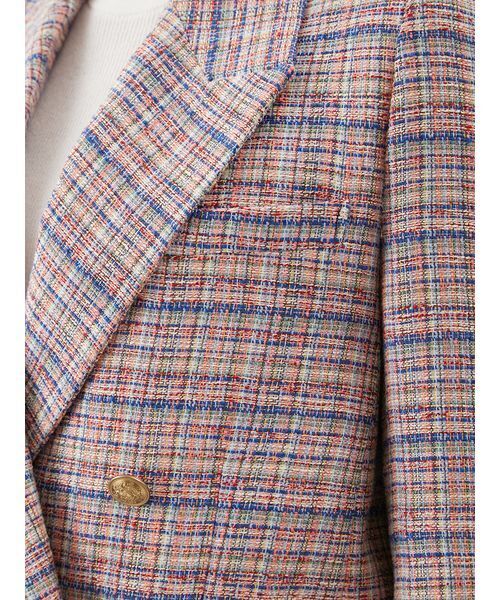 金釦ダブルブレストツイードブレザー（テーラードジャケット）｜Mila