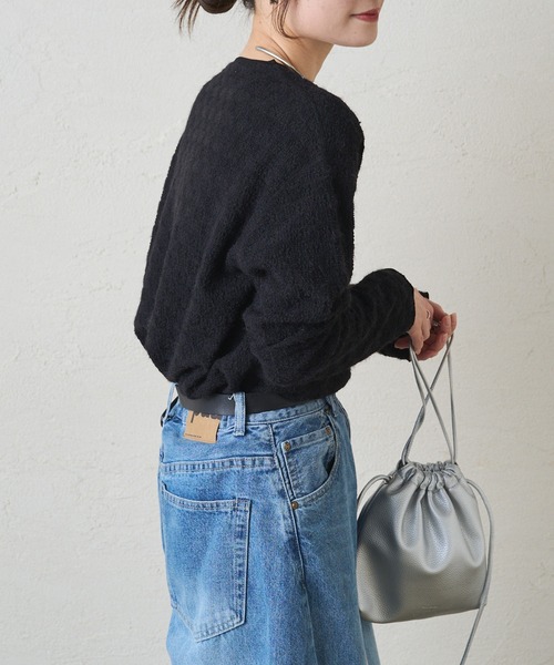 PUAL CE CIN(ピュアルセシン)の「シャギー花柄ストレッチジャガードプルオーバー(Tシャツ/カットソー・レディース・スミクロ/アイボリー・FREE)」の11枚目の写真