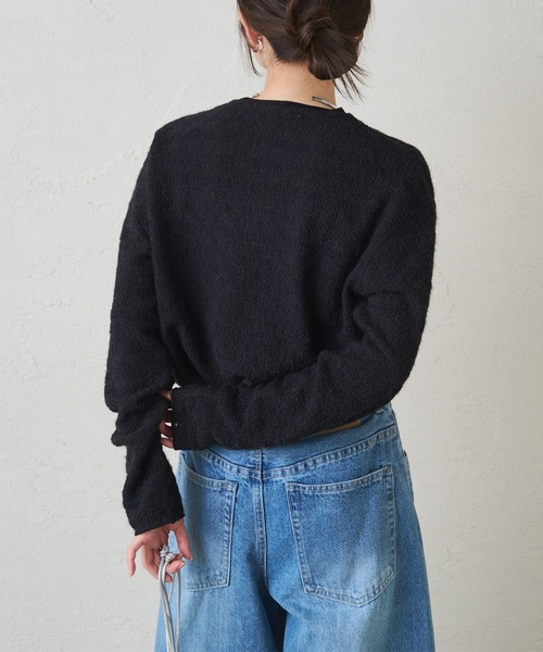 PUAL CE CIN(ピュアルセシン)の「シャギー花柄ストレッチジャガードプルオーバー(Tシャツ/カットソー・レディース・スミクロ/アイボリー・FREE)」の12枚目の写真
