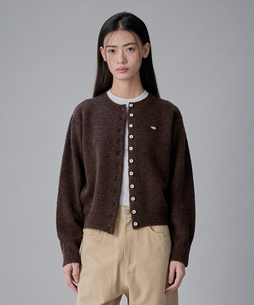 Heritage Wool Cardigan Cocoa Brown