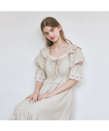 LUNALUZ STUDIO（ルナルス）の「Women's Abze Linen Cotton Short Sleeve One-Piece Pajamas（ルームウェア/パジャマ）」