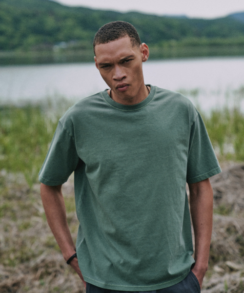 FAKE CAMPER（フェイクキャンパー）の「ベーシックピグメント半袖Tシャツ[カーキ]（Tシャツ/カットソー・メンズ・カーキ・SMALL/MEDIUM/LARGE/X-LARGE/XX-LARGE）」の5枚目の写真
