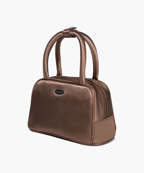 MARITHE + FRANCOIS GIRBAUD(マリテフランソワジルボー)の「CLASSIC LOGO SATIN MINI TOTE BAG(トートバッグ・レディース・ブラウン/Black・フリー)」の9枚目の写真