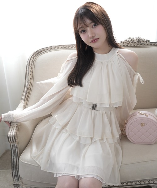 ティアードフレアエアリーワンピース（ワンピース）｜LIPSERVICE