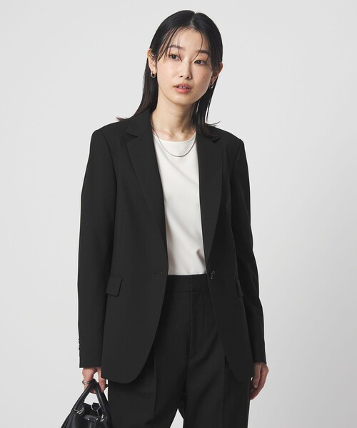 size SHORTあり］カチリラ シングル テーラード ジャケット ブラック