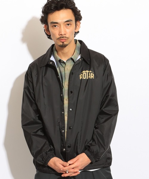 ROTAR（ローター）の「ROTAR Lightning LOGO coach JKT（ナイロンジャケット・メンズ・ブラック/バーガンディー/ネイビー・MEDIUM/LARGE/X-LARGE）」の4枚目の写真