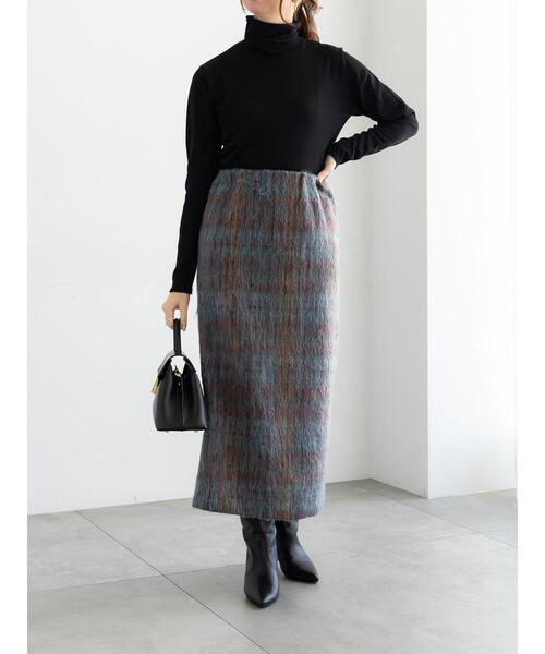 Te chichi（テチチ）の「シャギーチェックスカート（スカート・レディース・グレー/ネイビー・F）」の3枚目の写真