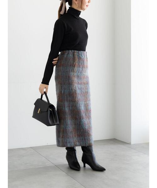 Te chichi（テチチ）の「シャギーチェックスカート（スカート・レディース・グレー/ネイビー・F）」の4枚目の写真