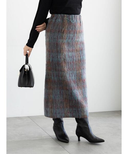 Te chichi（テチチ）の「シャギーチェックスカート（スカート・レディース・グレー/ネイビー・F）」の5枚目の写真