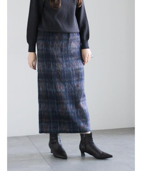 Te chichi（テチチ）の「シャギーチェックスカート（スカート・レディース・グレー/ネイビー・F）」の10枚目の写真